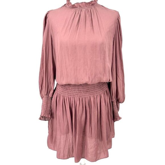 Mustard Seed Dresses & Skirts - Mustard Seed Mauve Smocked Waist Ruffle Cuff Dress | Size Small